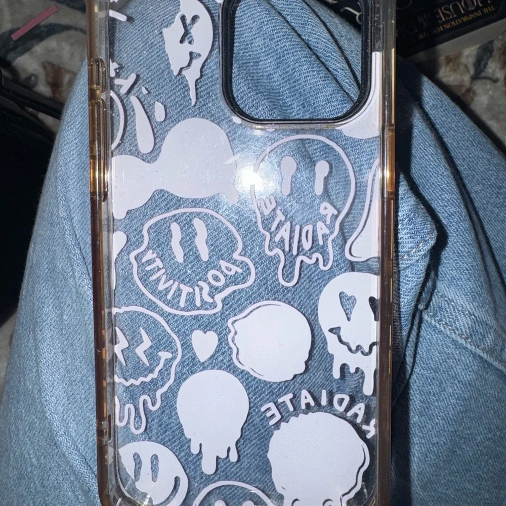 Pink and Black Smiley Phone Case